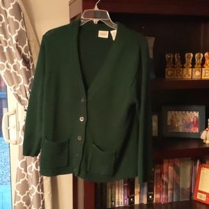 Green vintage button up sweater